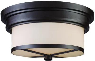 Flushmounts 13" Wide 2-Light Flush Mount - Oiled Bronze