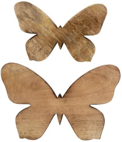 Wood 12"h Butterfly Decorative Object