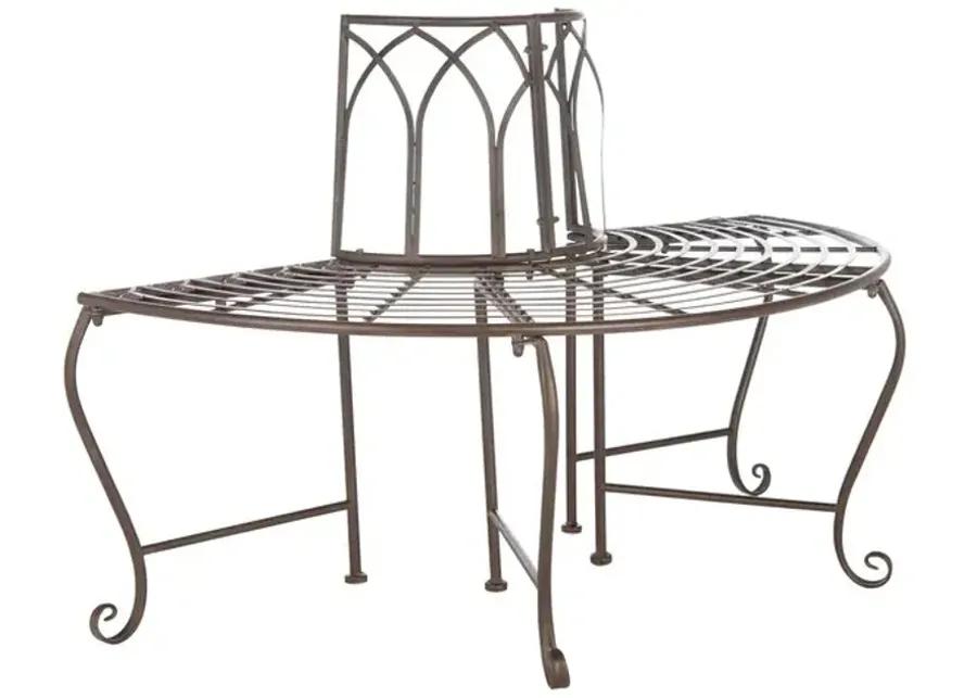 ABIA WROUGHT IRON 50 INCH W OUTDOOR TREE BENCH