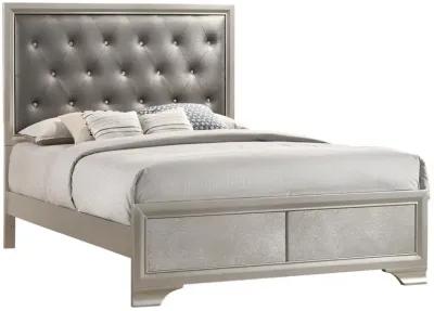 Salford Queen Panel Bed Metallic Sterling and Charcoal Grey