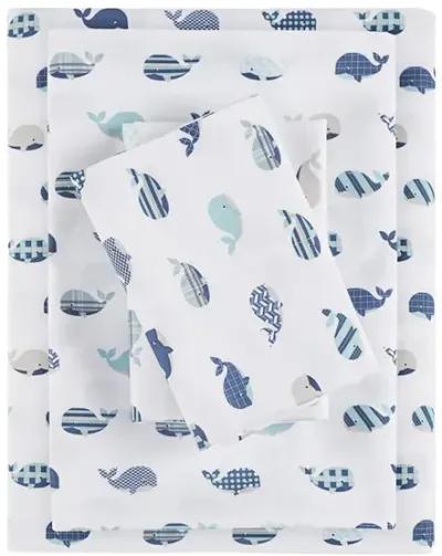 Mi Zone Printed Blue Whales Microfiber Sheet Set