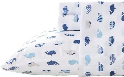 Mi Zone Printed Blue Whales Microfiber Sheet Set