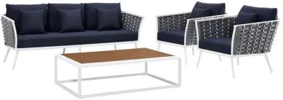 Stance 4 Piece Outdoor Patio Aluminum Sectional Sofa Set