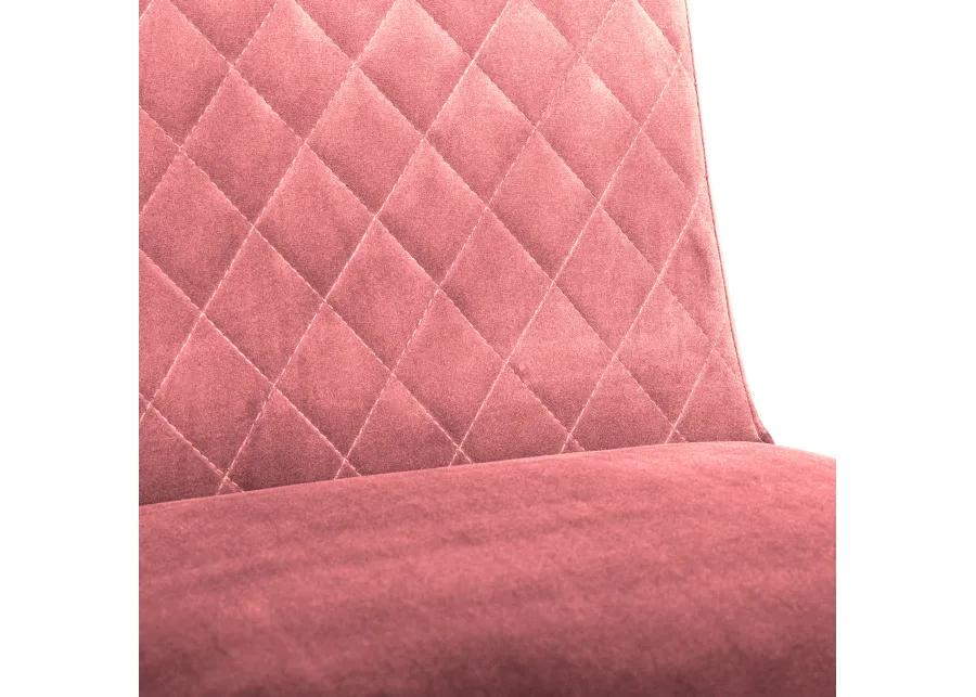 Napoli Pink Velvet and Black Leg Modern Accent Dining Chair- Set of 2