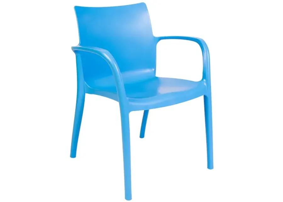 Pedro Set of 4 Stackable Armchair-Blue