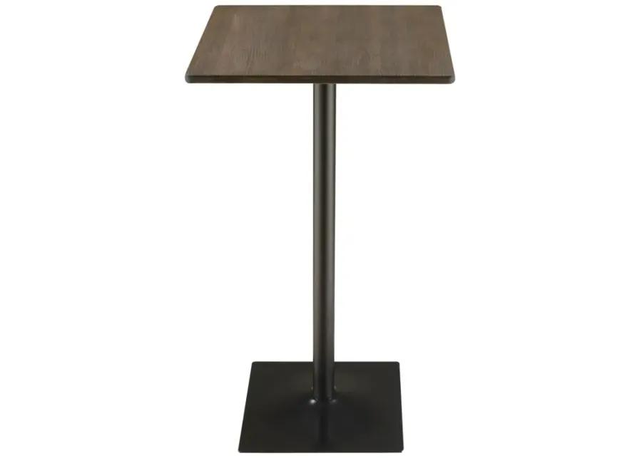 Cavalier Square Bar Table Dark Elm and Matte Black