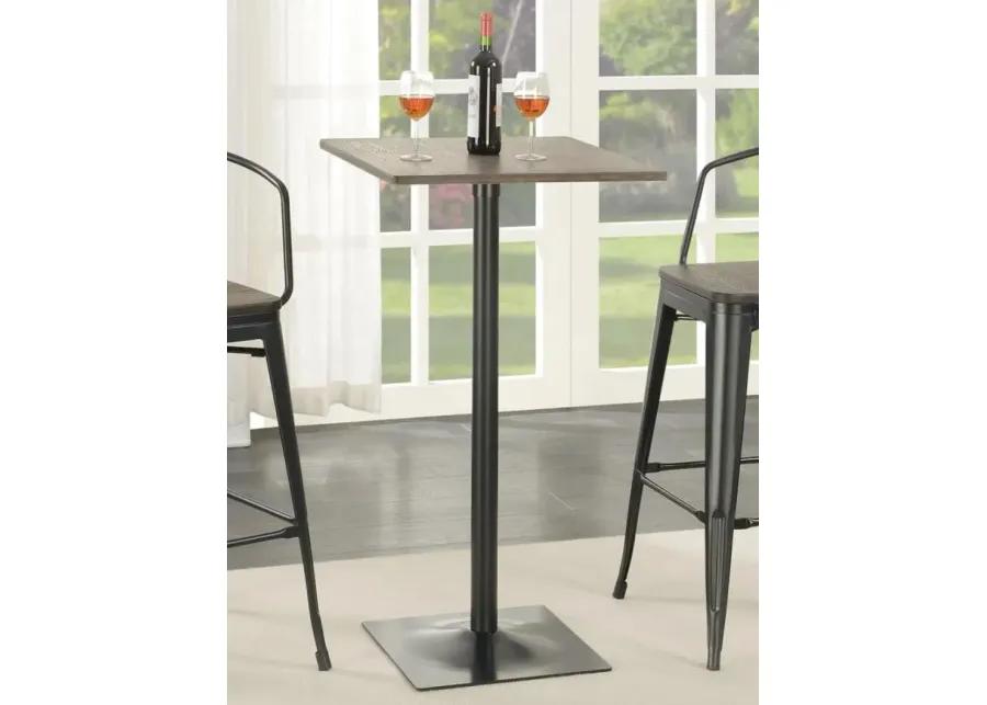 Cavalier Square Bar Table Dark Elm and Matte Black