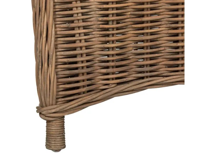 HEMI STRIPED WICKER CLUB CHAIR