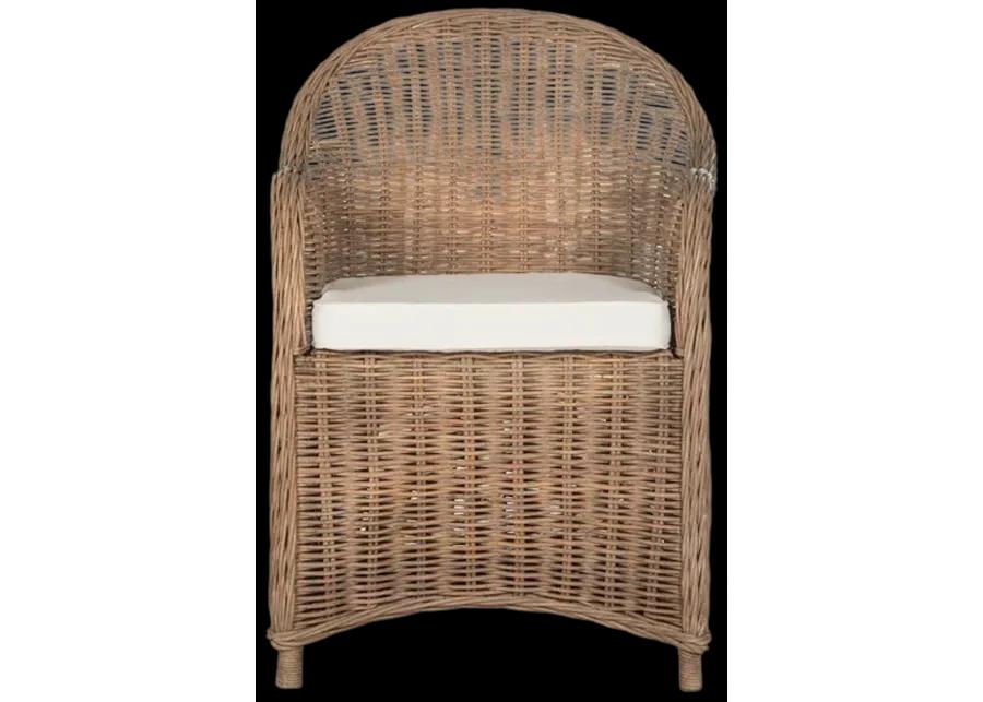 HEMI STRIPED WICKER CLUB CHAIR