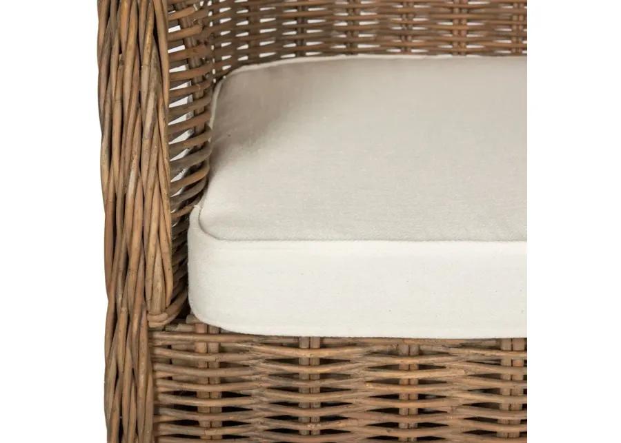 HEMI STRIPED WICKER CLUB CHAIR