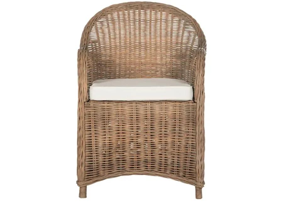 HEMI STRIPED WICKER CLUB CHAIR