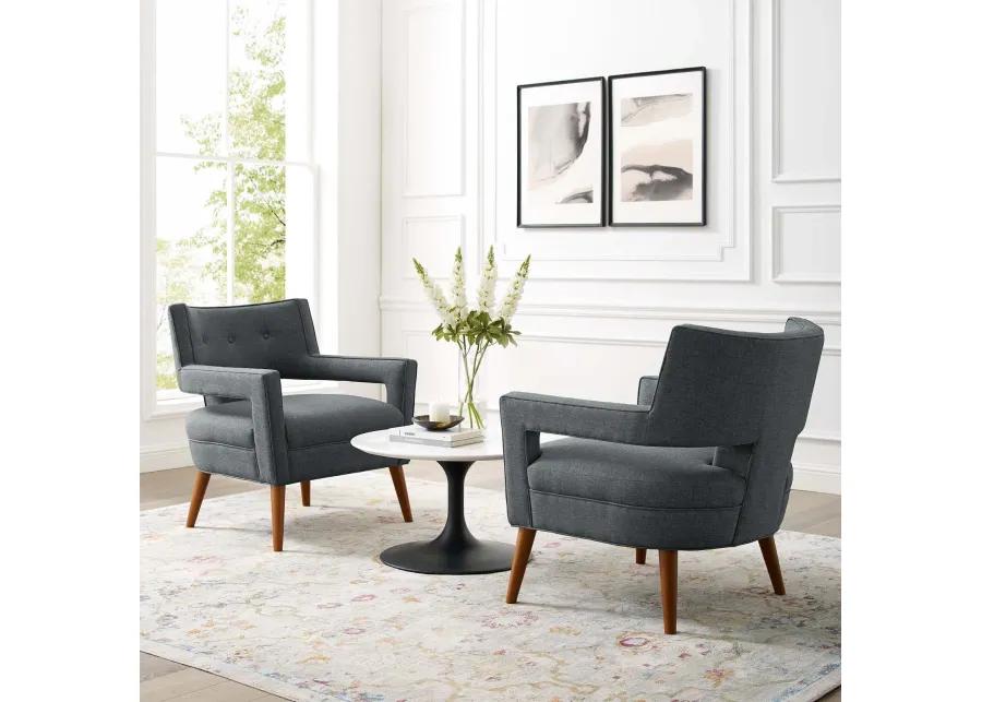 Sheer Upholstered Fabric Armchair Set of 2