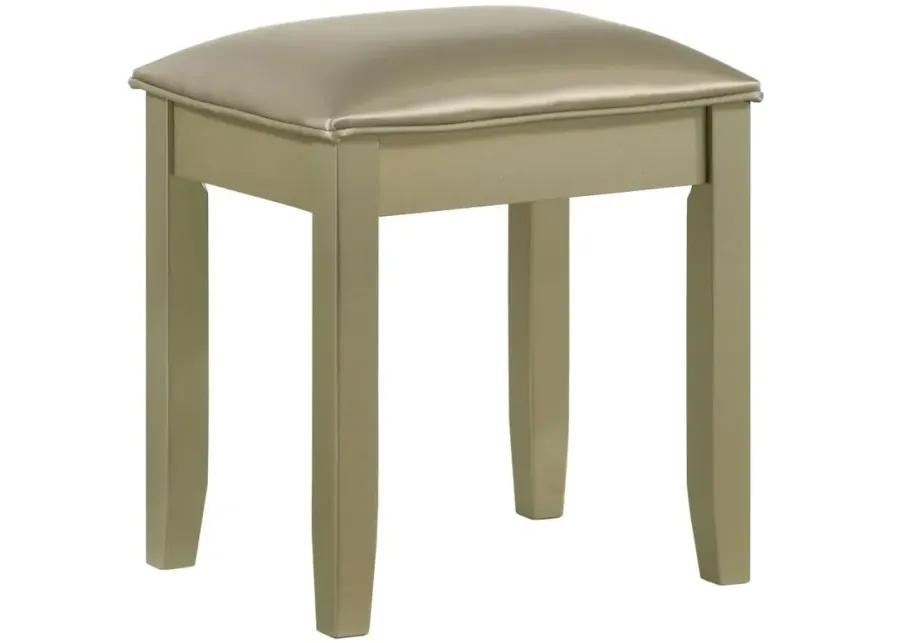 Beaumont Upholstered Vanity Stool Champagne Gold and Champagne