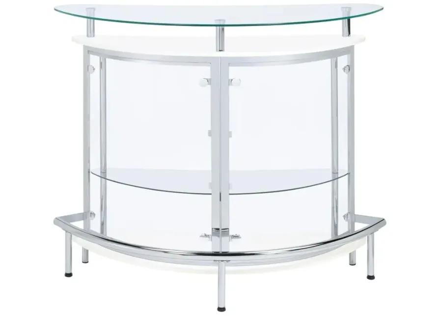 Amarillo 2-tier Bar Unit White and Chrome