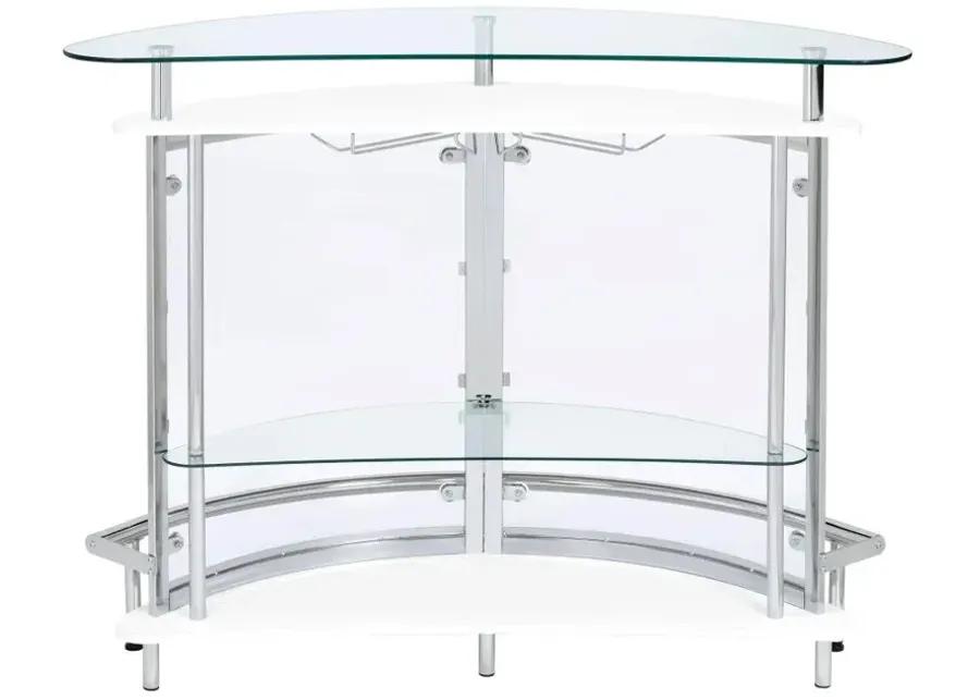 Amarillo 2-tier Bar Unit White and Chrome