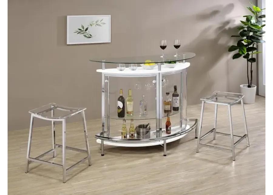 Amarillo 2-tier Bar Unit White and Chrome