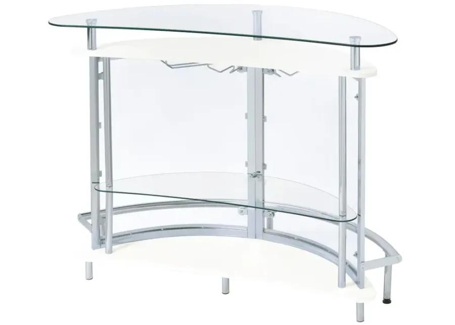 Amarillo 2-tier Bar Unit White and Chrome