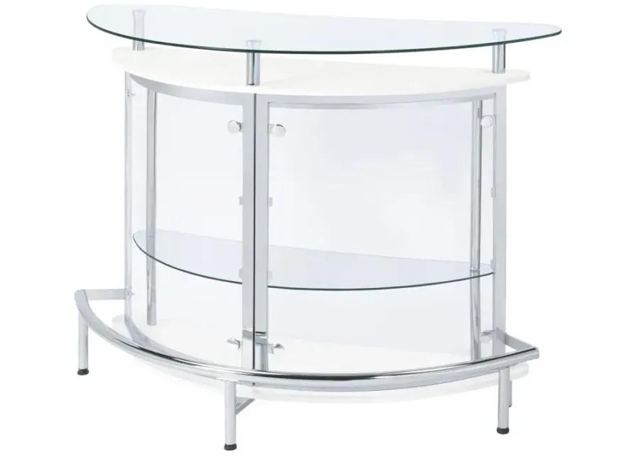 Amarillo 2-tier Bar Unit White and Chrome