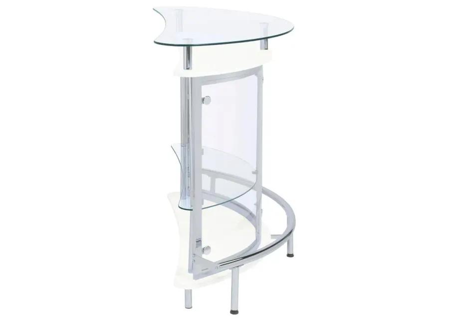 Amarillo 2-tier Bar Unit White and Chrome