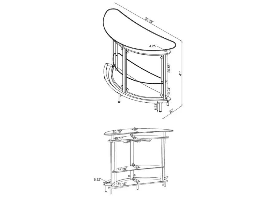 Amarillo 2-tier Bar Unit White and Chrome