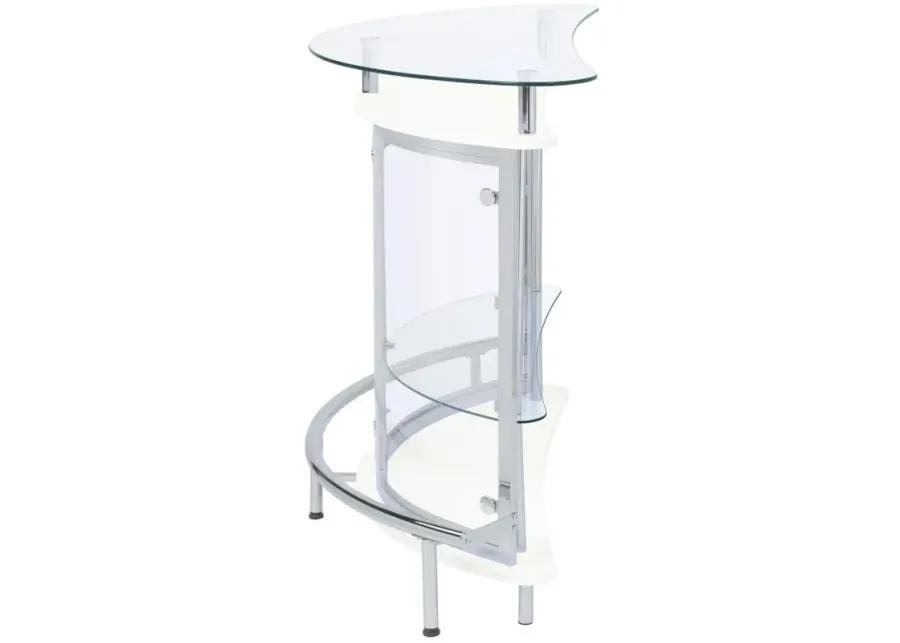 Amarillo 2-tier Bar Unit White and Chrome