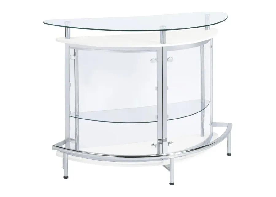 Amarillo 2-tier Bar Unit White and Chrome