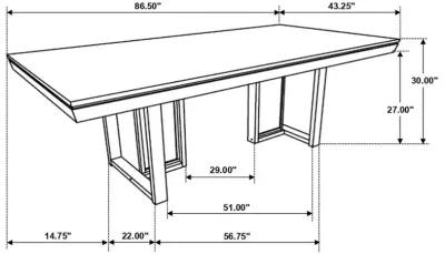 Kelly Rectangular Dining Table Dark Grey