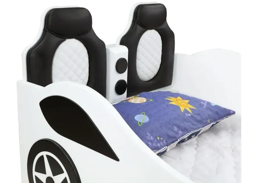 Cruiser Car Themed Twin Bed with Underglow Lights White