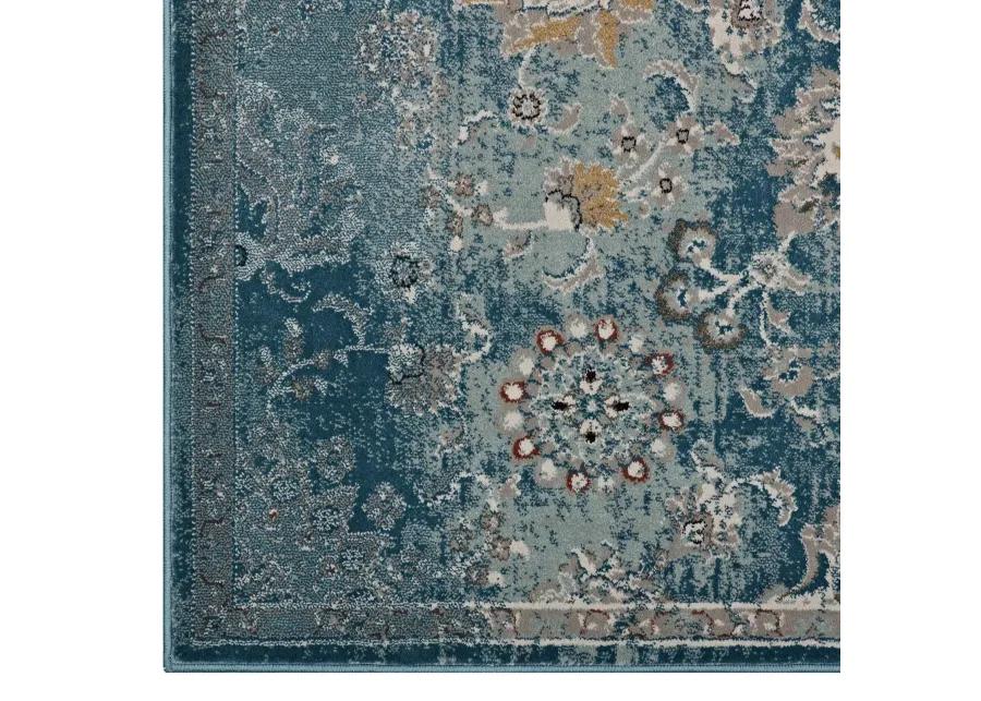 Cynara Distressed Floral Persian
Medallion 5x8 Area Rug