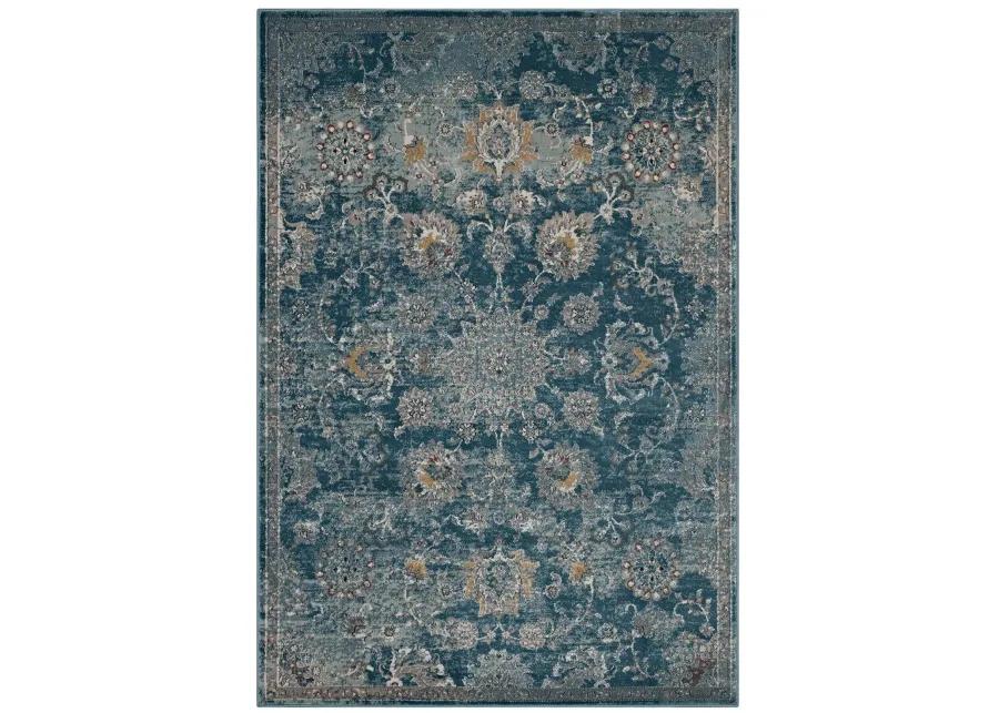 Cynara Distressed Floral Persian
Medallion 5x8 Area Rug