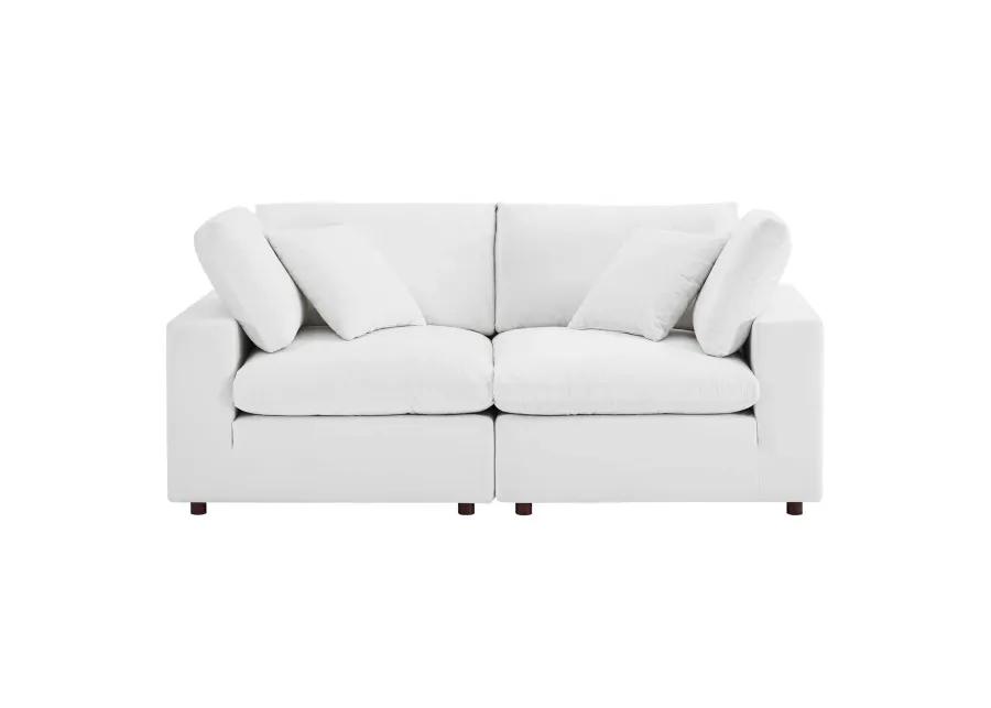 Commix Down Filled Overstuffed Performance Velvet Loveseat