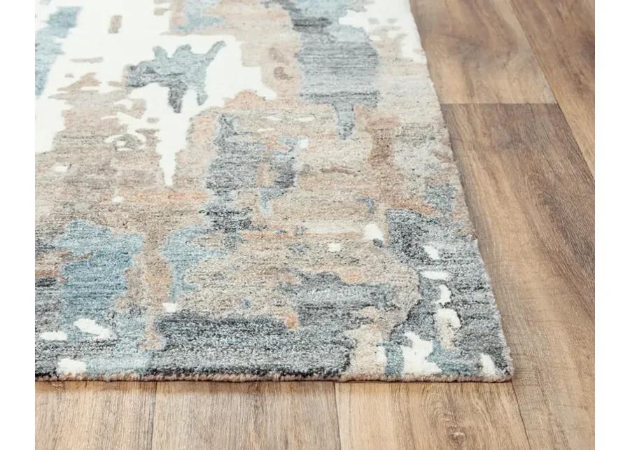 Essence Sand Abstract Wool/Recycled Polyester 5' x 7'6" Rectangle Rug