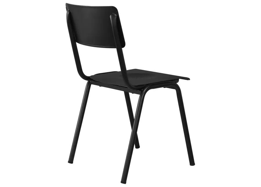 Luke  Metal Dining Side Chair, Metallic Gunmetal