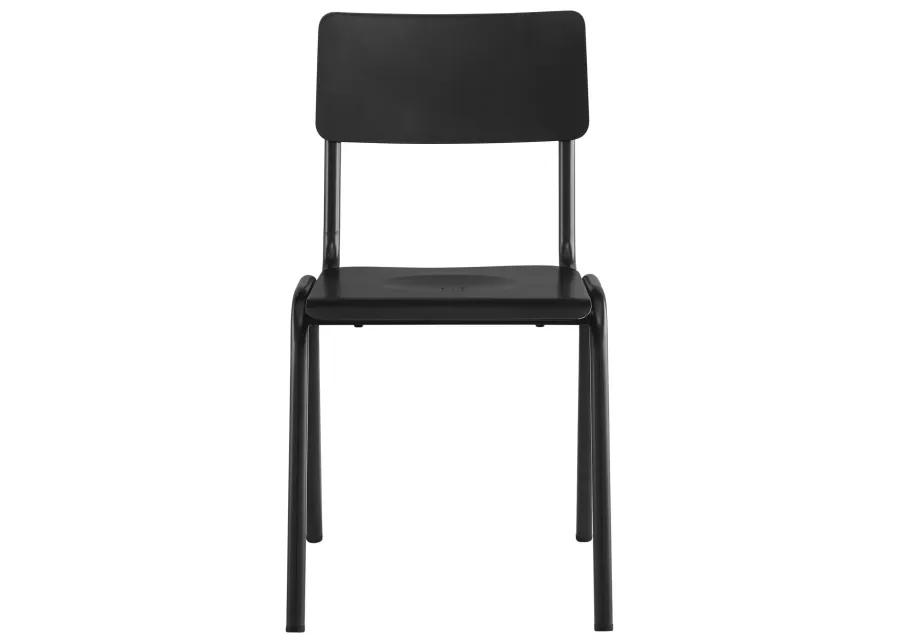 Luke  Metal Dining Side Chair, Metallic Gunmetal