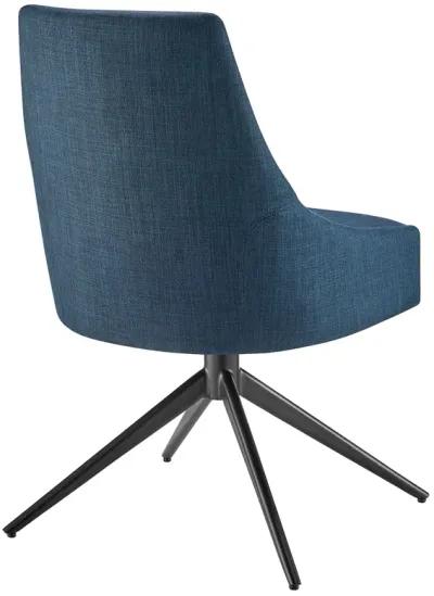 Signa Side Chair in Blue Fabric with Black Steel Base - Set of 1