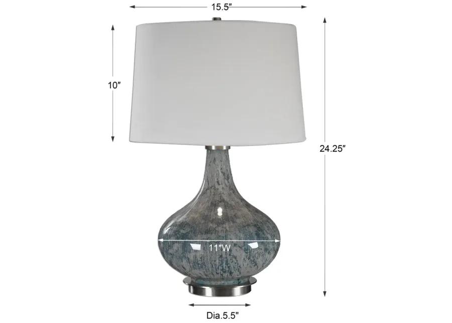 Celinda Blue Gray Glass Lamp