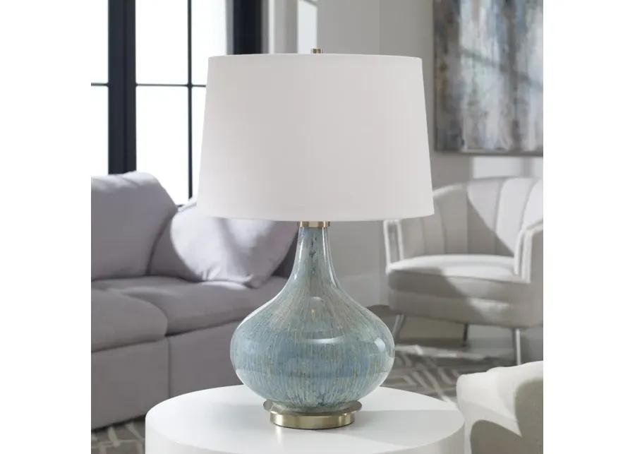 Celinda Blue Gray Glass Lamp