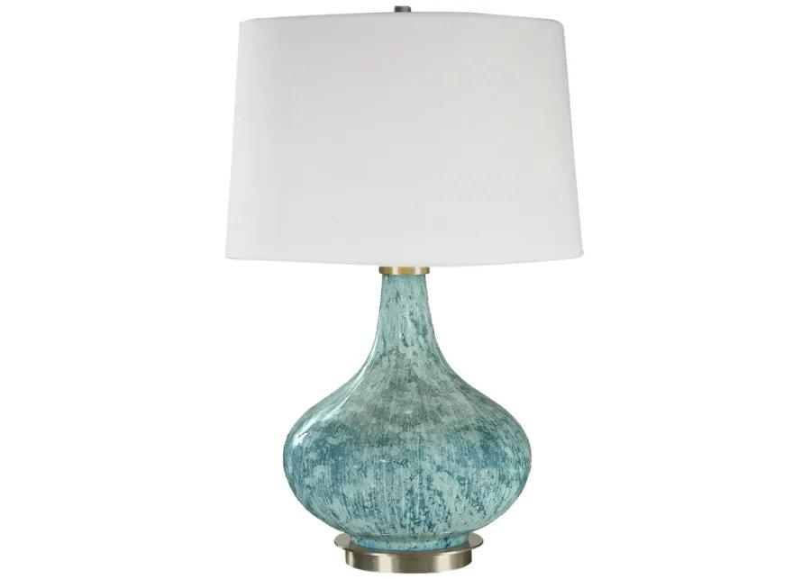 Celinda Blue Gray Glass Lamp