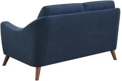 Gano Sloped Arm Upholstered Loveseat Navy Blue