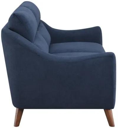 Gano Sloped Arm Upholstered Loveseat Navy Blue