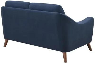 Gano Sloped Arm Upholstered Loveseat Navy Blue