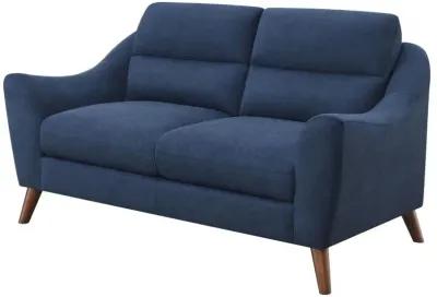 Gano Sloped Arm Upholstered Loveseat Navy Blue