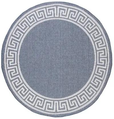 Safavieh BERMUDA 800 Collection BMU820M-7R Dark Blue / Ivory 6'-7" X 6'-7" Round