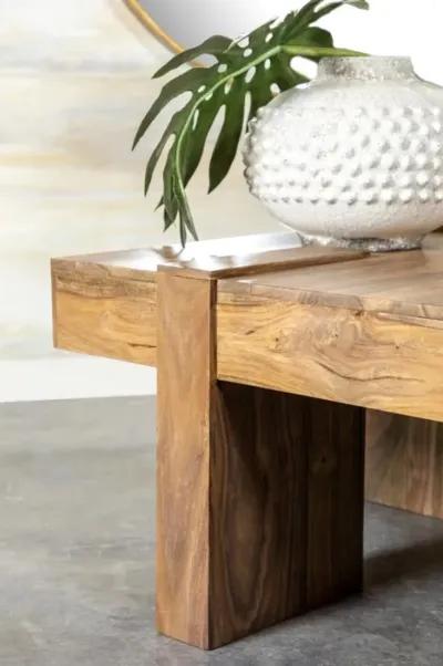 Samira Wooden Square Coffee Table Natural Sheesham