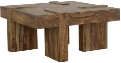 Samira Wooden Square Coffee Table Natural Sheesham