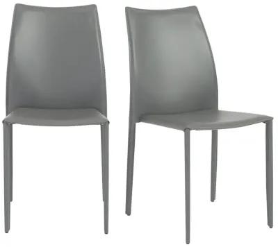 Dalia Stacking Side Chair in Gray - Set of 2