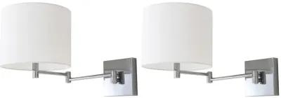 Lillian Chrome 12-Inch H Wall Sconce - Set of 2