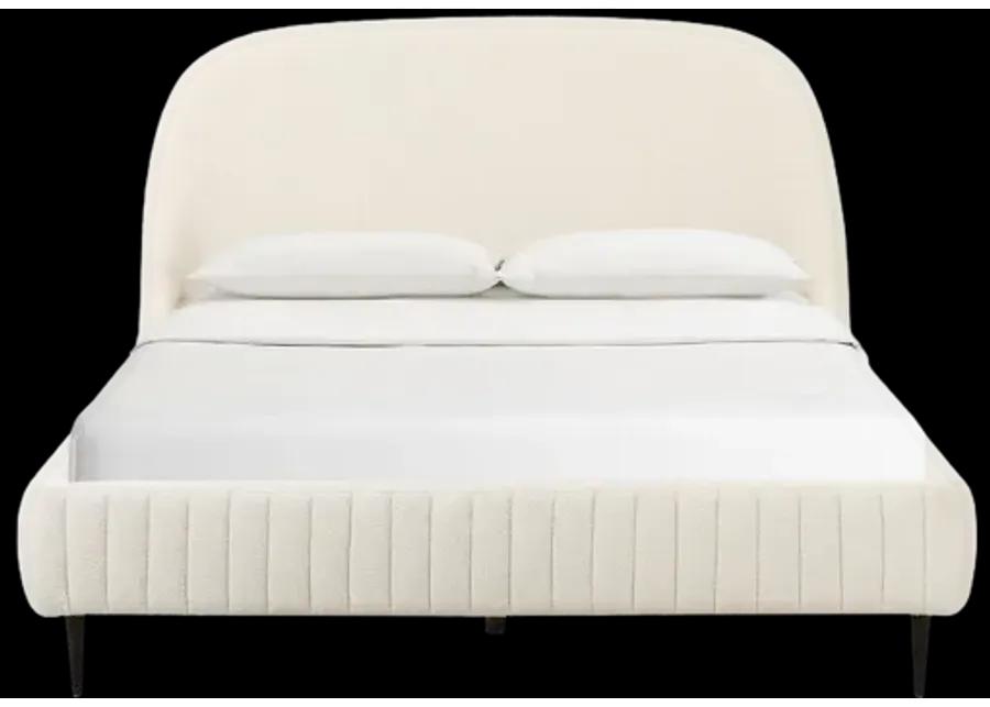 Denise Cream Boucle Bed in Queen