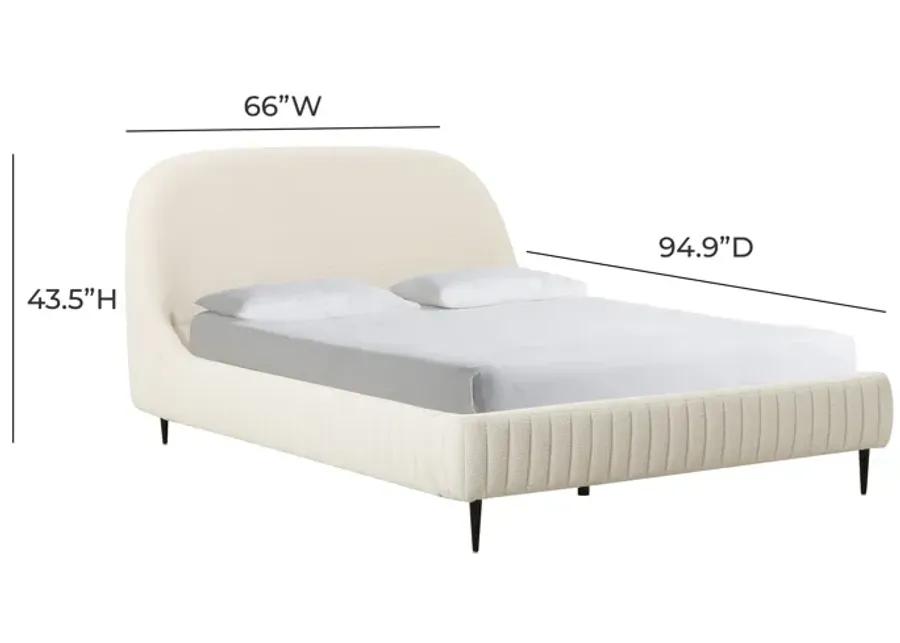 Denise Cream Boucle Bed in Queen