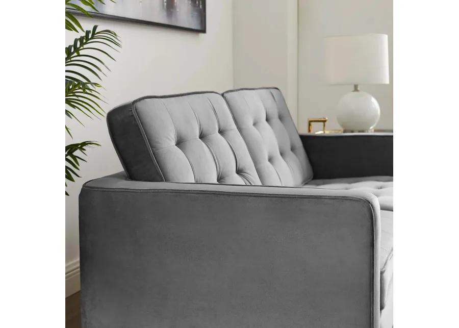 Loft Gold Stainless Steel Leg Performance Velvet Loveseat